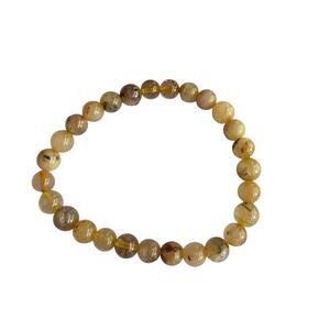 Golden Rutile stretchy bracelet handmade gemstone 8 mm